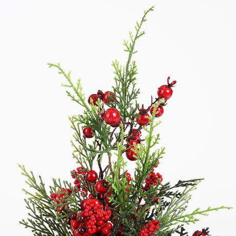 Mica Decorations Kerstboom ceder in pot rood - h45xd18cm