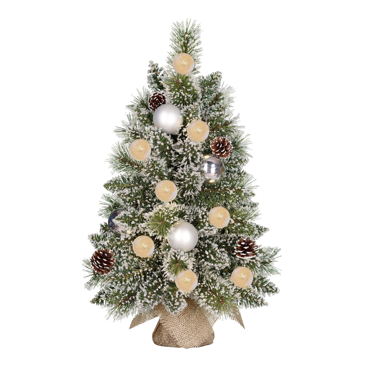 Black Box Trees Kaprun Kunstkerstboom in Jute met LED Verlichting en Timer - H60cm