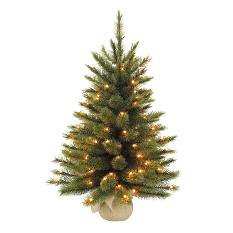 Triumph Tree Forest frosted kerstboom met burlap led groen 48L TIPS 64 - h60xd46cm