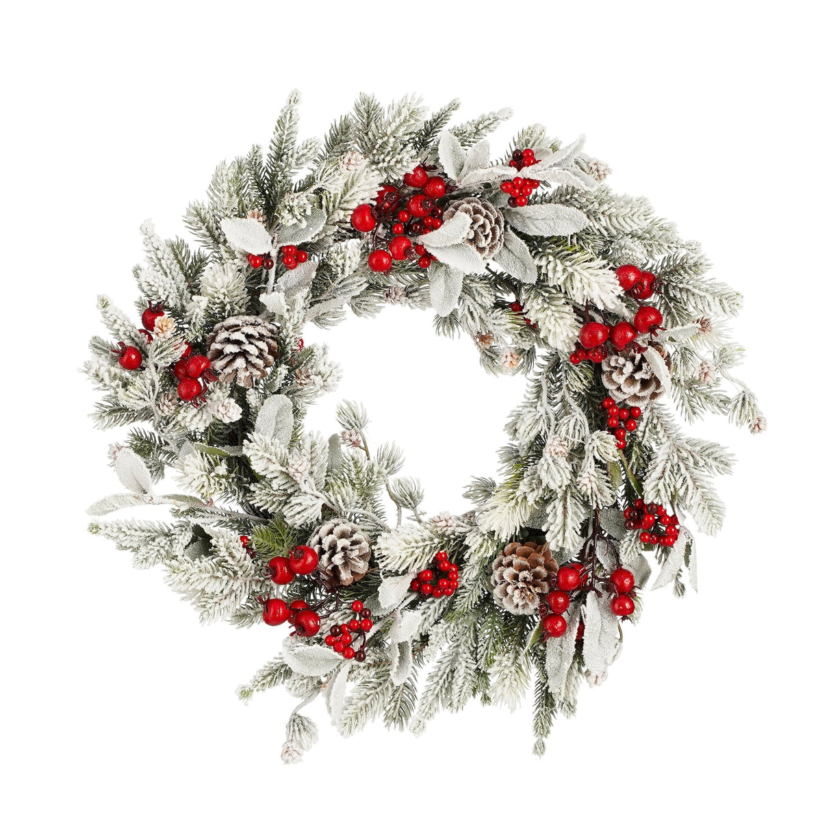 Mica Decorations Belfort krans groen frosted - h11xd50cm