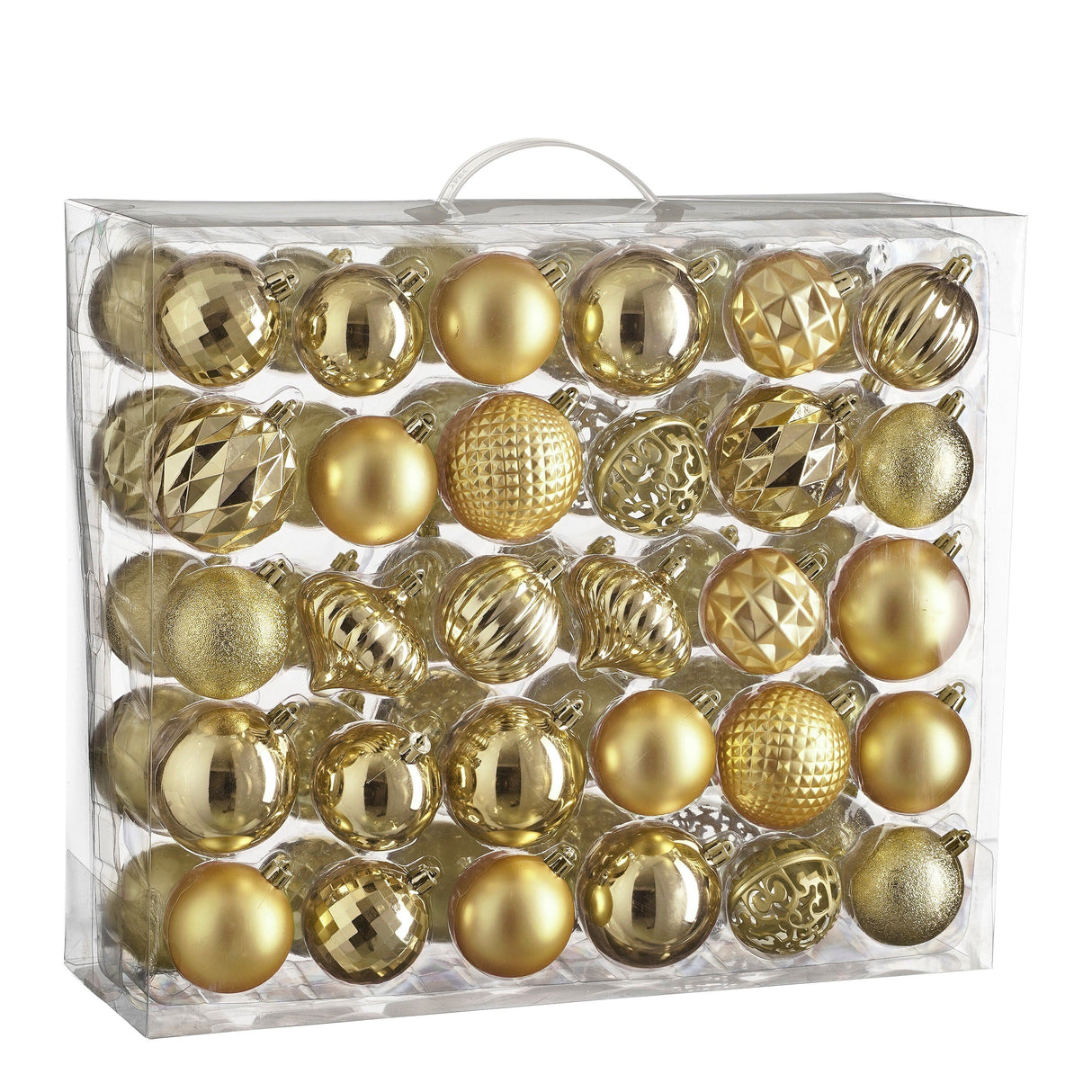 Mica Decorations Boom decoratie onbreekbaar goud 60 stuks - d7cm
