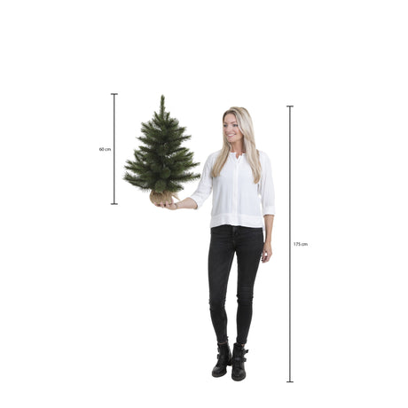 Triumph Tree Pittsburgh kerstboom met burlap groen frosted TIPS 79 - h60xd38cm - maximondo