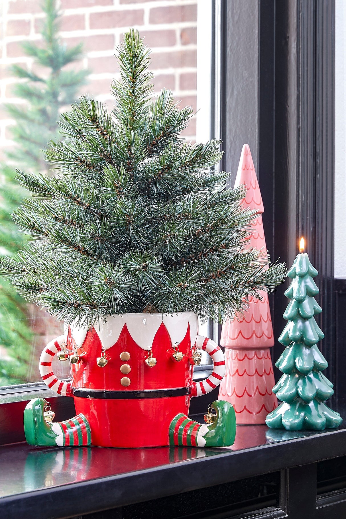 Mica Decorations Funny pot elf rood - l29xb18xh17cm