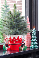 Mica Decorations Funny pot elf rood - l29xb18xh17cm