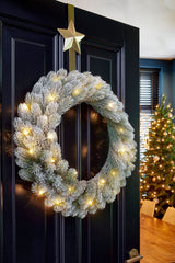 Black Box Trees Nagoya krans led groen frosted 30L TIPS 126 battery operated en timer - h12xd60cm - maximondo