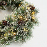 Black Box Trees Vandans krans led groen frosted 30L TIPS 100 battery operated - d60cm