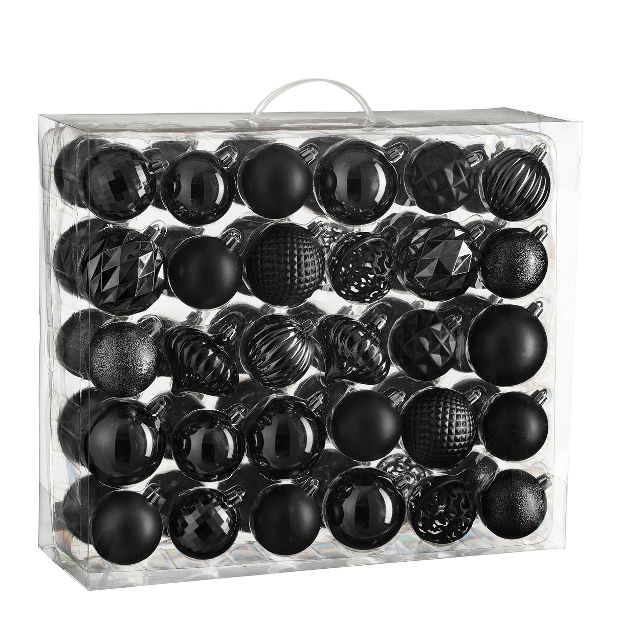 Mica Decorations Boom decoratie onbreekbaar zwart 60 stuks - d7cm
