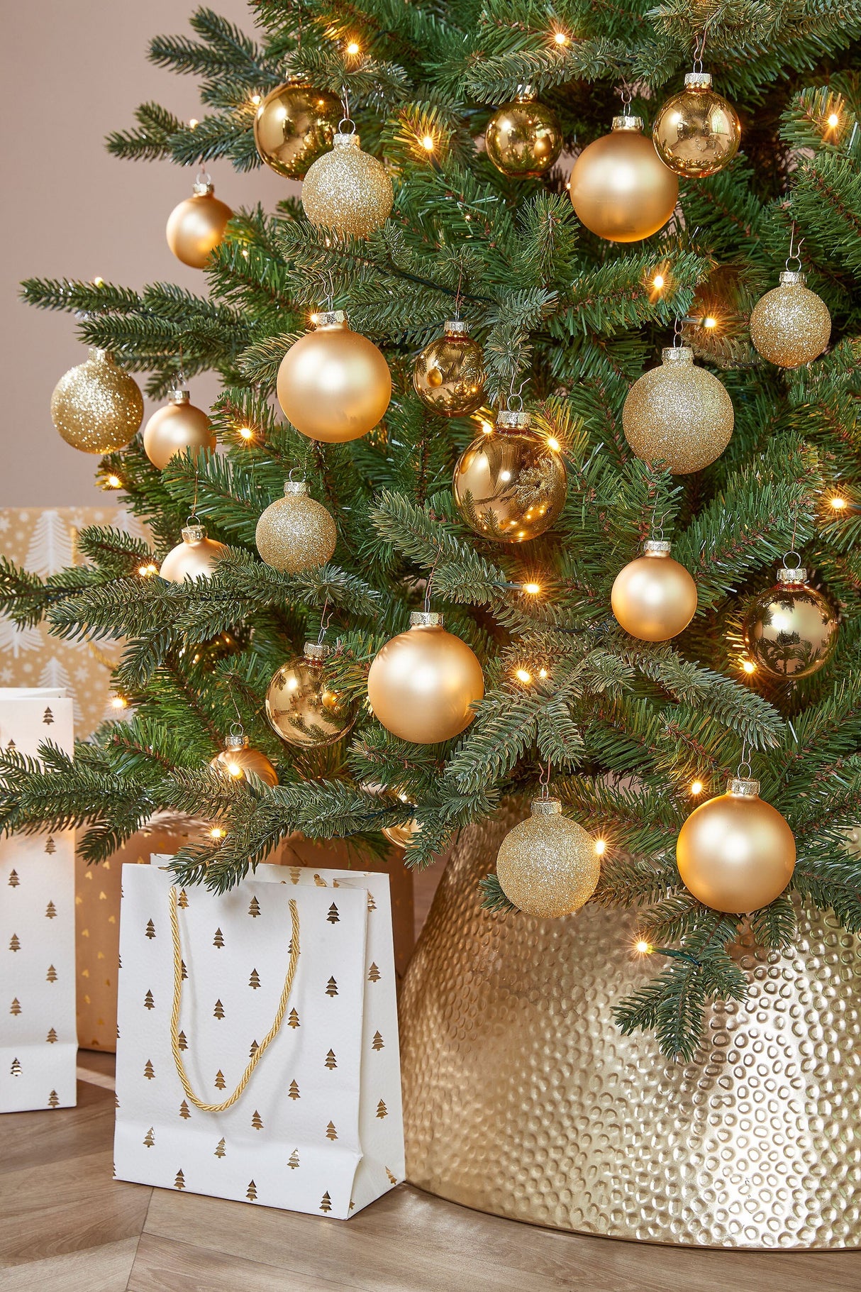 Mica Decorations Bal glas goud 42 stuks - d7cm