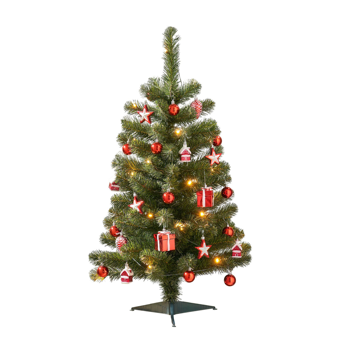 Black Box Trees Joy Kunstkerstboom met 26 Ornamenten en LED Verlichting - H90 x Ø50 cm