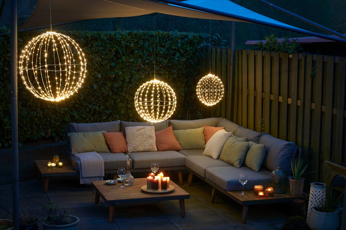 Luca Lighting Bal klassiek wit 320led IP44 met timer - d50cm