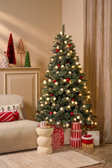 Black Box Trees Kaprun kerstboom groen frosted rood 140L TIPS 790 en timer - h180xd108cm