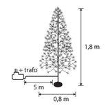 Luca Lighting Boom led zwart klassiek wit 2100led IP44 en timer - h180xd80cm