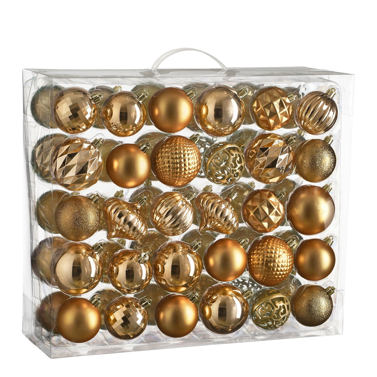 Mica Decorations Boom decoratie onbreekbaar koper 60 stuks - d7cm