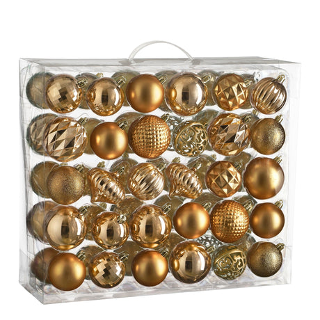 Mica Decorations Boom decoratie onbreekbaar koper 60 stuks - d7cm