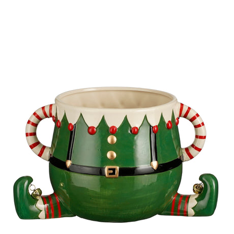 Mica Decorations Funny pot elf groen - l28xb19xh16,5cm
