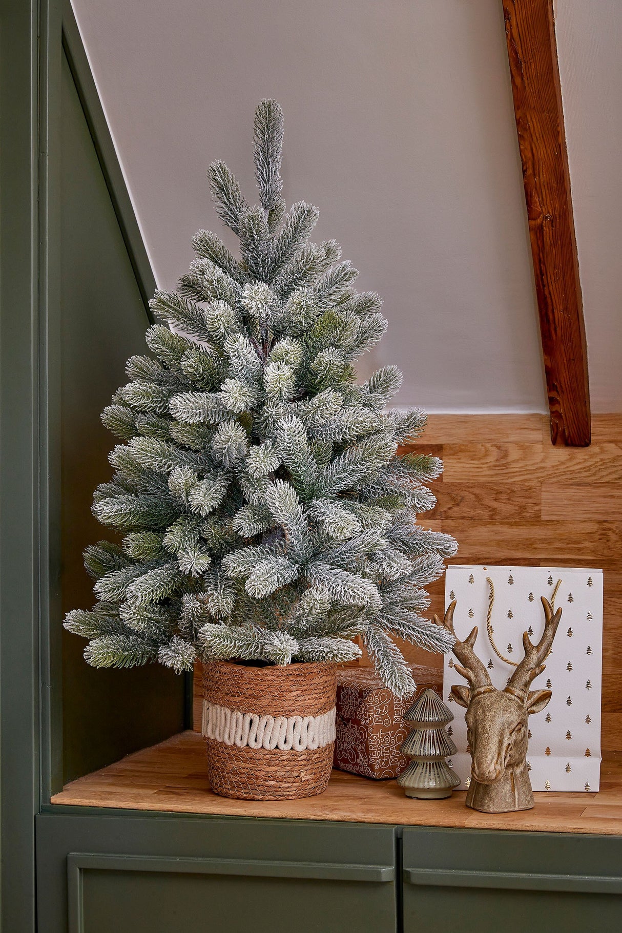 Black Box Trees Nagoya kerstboom potted groen frosted TIPS 175 - h90xd55cm - maximondo