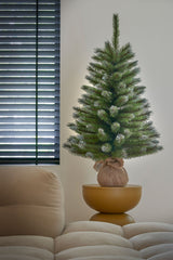Triumph Tree Pittsburgh kerstboom met burlap groen frosted TIPS 127 - h90xd56cm