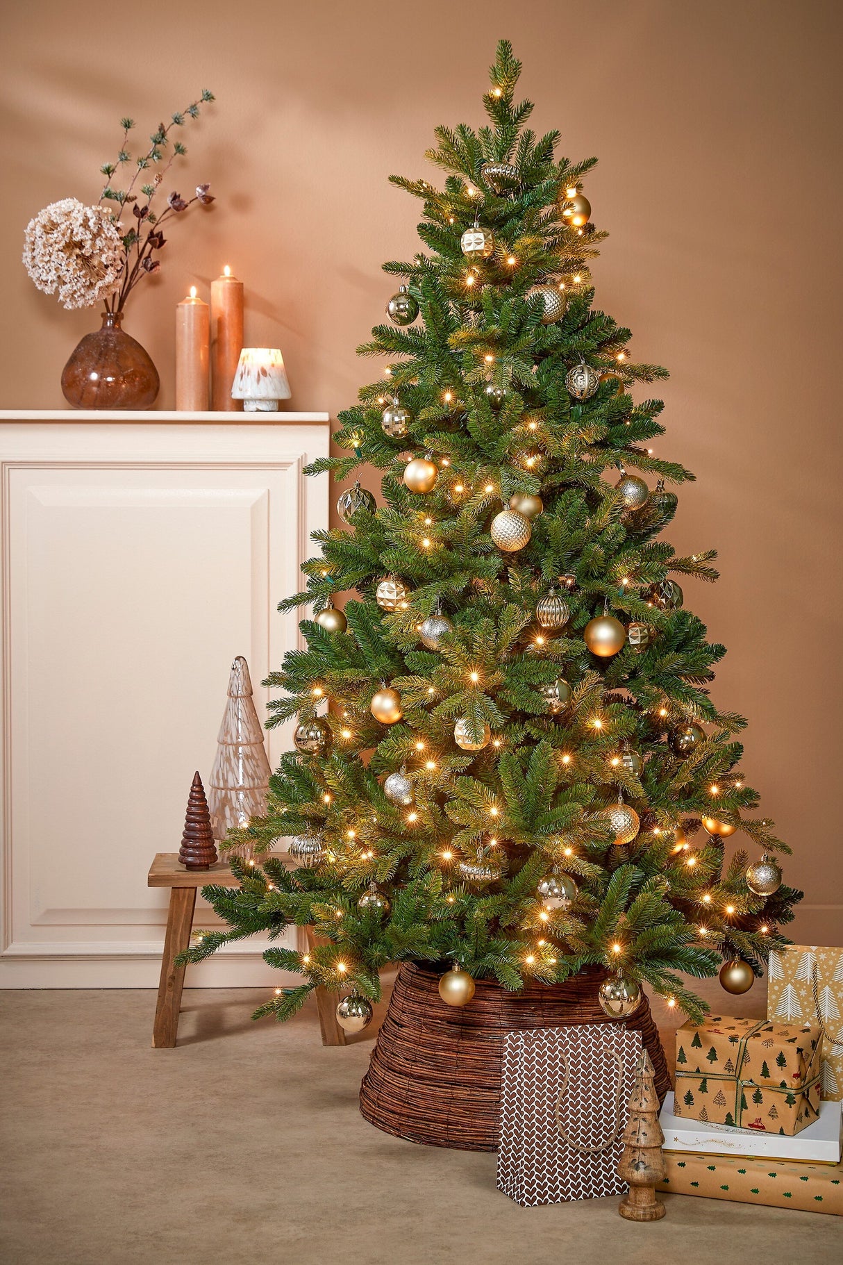 Mica Decorations kerstboomrok bruin - ↕26cm - Ø55cm