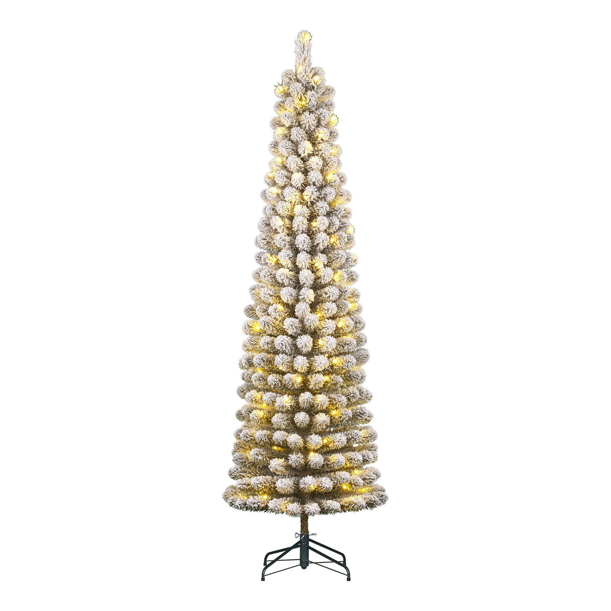Black Box Trees Charlton Pilar kerstboom led groen frosted warm wit 230L TIPS 498 en timer & dimmer - h260xd63cm