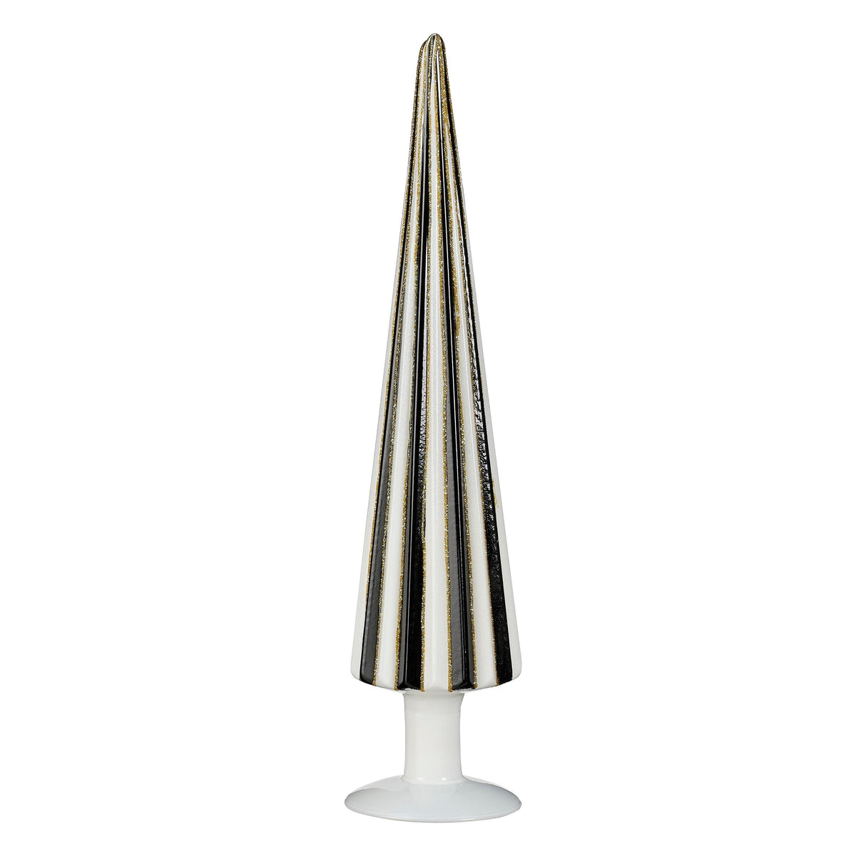Mica Decorations Decoratie Kerstboom - H40 x Ø9 cm - Glas - Wit, Zwart