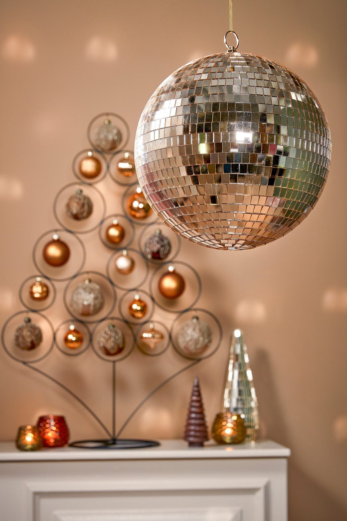Mica Decorations Ornament spiegel bal champagne - d30cm