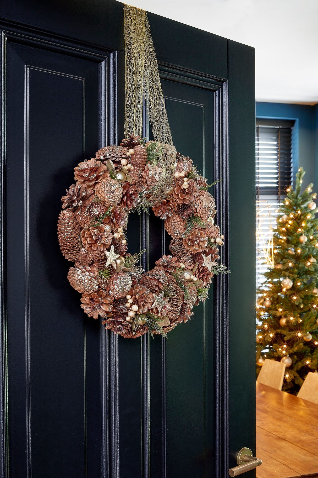 Mica Decorations Brant krans metalliek - h9xd45cm