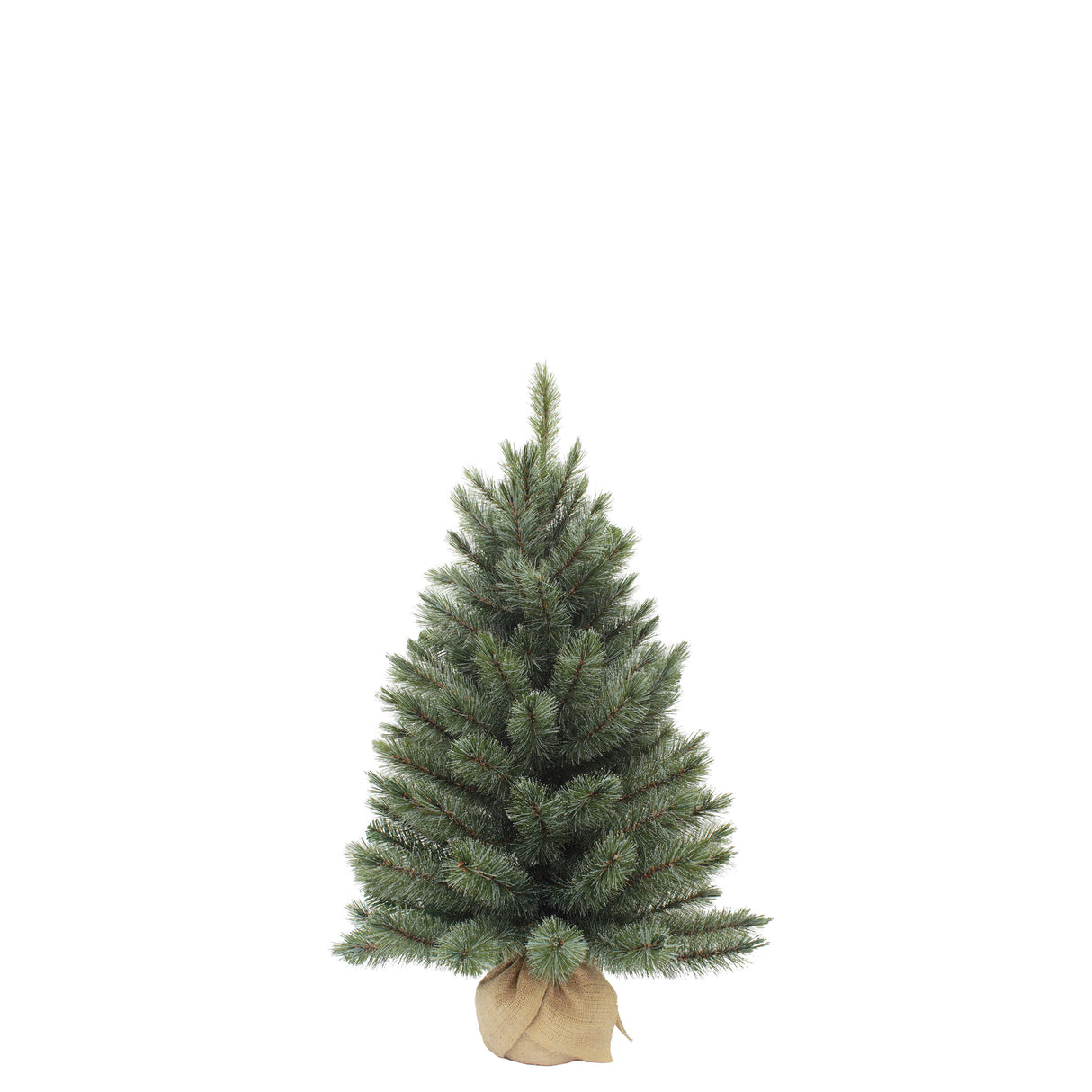Triumph Tree Forest frosted pine kerstboom met burlap newgrowth blue TIPS 106 - h90xd61cm