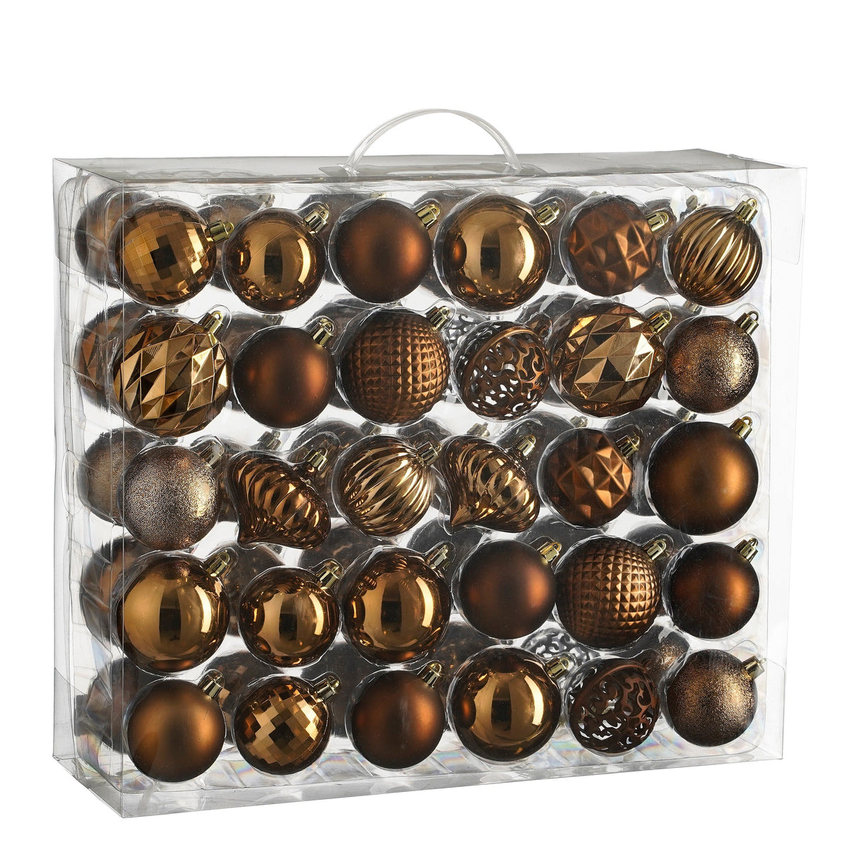 Mica Decorations Boom decoratie onbreekbaar bruin 60 stuks - d7cm