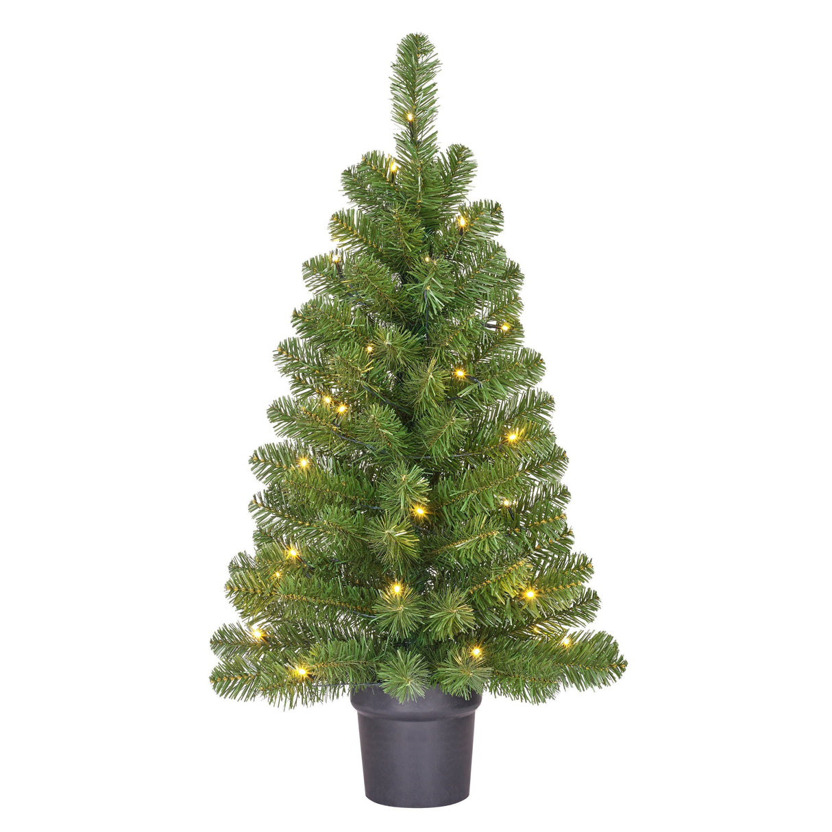 Black Box Trees Norton Kunstkerstboom in Pot met LED Verlichting - H90 x Ø50 cm - Groen