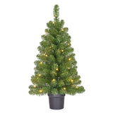 Black Box Trees Norton Kunstkerstboom in Pot met LED Verlichting - H90 x Ø50 cm - Groen