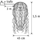 Luca Lighting Kroonluchter kwal zilver classic wit 720led IP44 - l150xd45cm