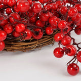 Mica Decorations Krans bessen rood - h10xd50cm