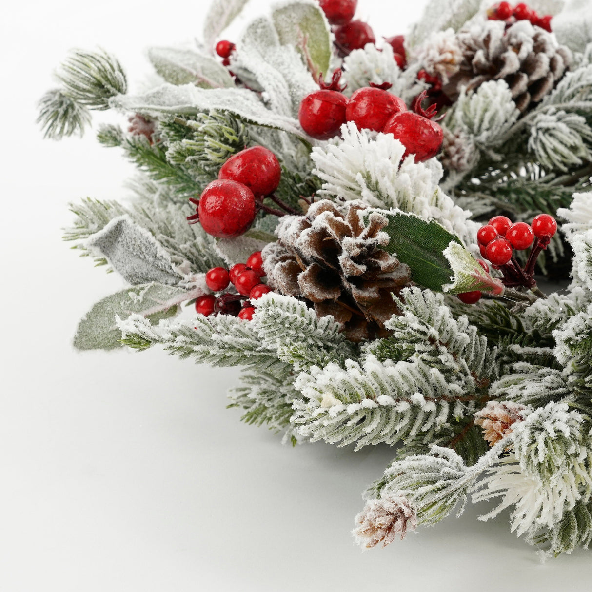 Mica Decorations Belfort krans groen frosted - h11xd50cm