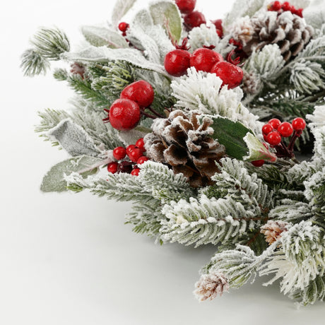 Mica Decorations Belfort krans groen frosted - h11xd50cm