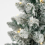 Black Box Trees Gerlos Smalle Kunstkerstboom in Pot met Warm Witte LED Verlichting - H120 x Ø51 cm