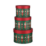 Mica Decorations Opbergdoos notenkraker groen set van 3 FSC Mix - h14xd21cm