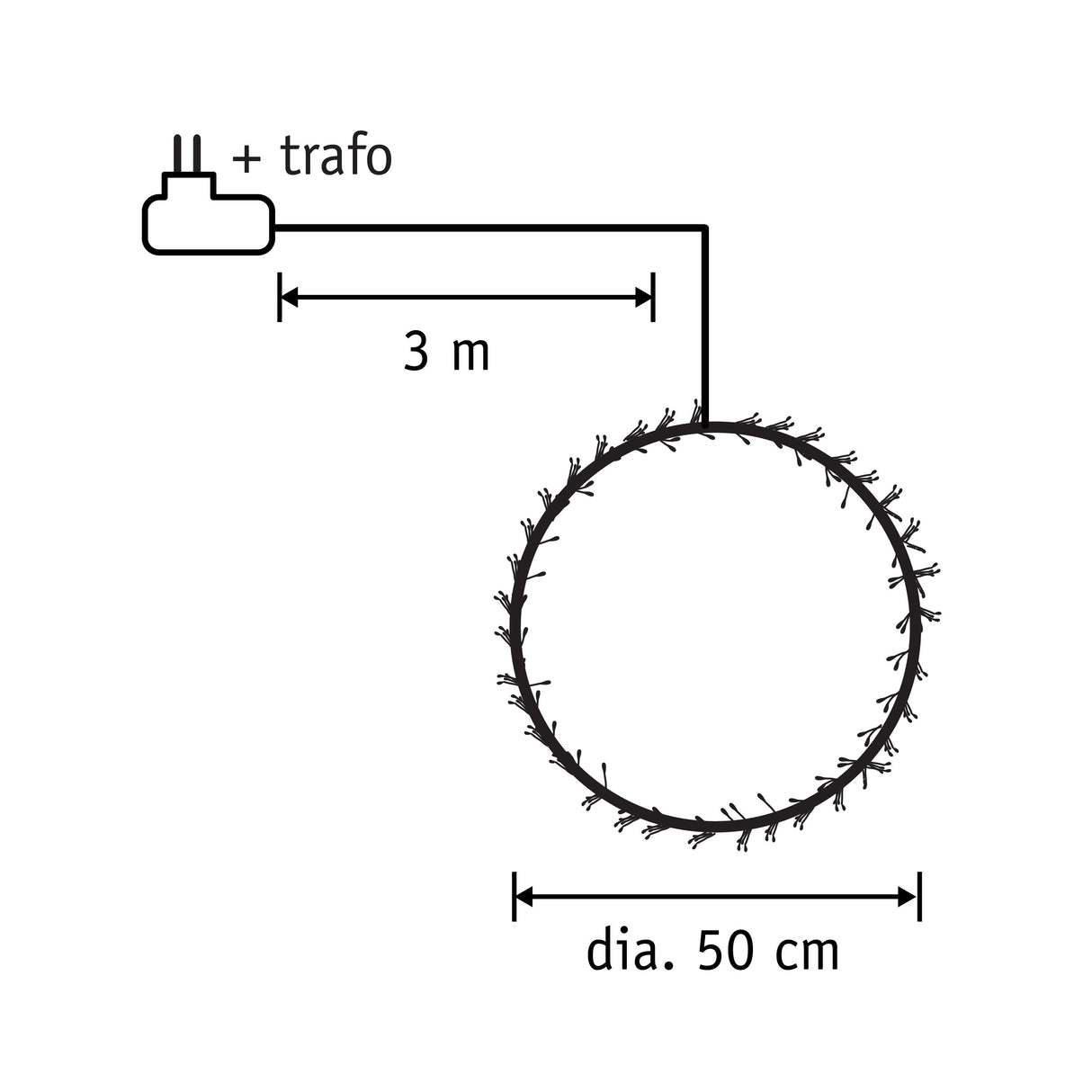 Luca Lighting Krans twinkle warm wit 210led IP44 - d50cm