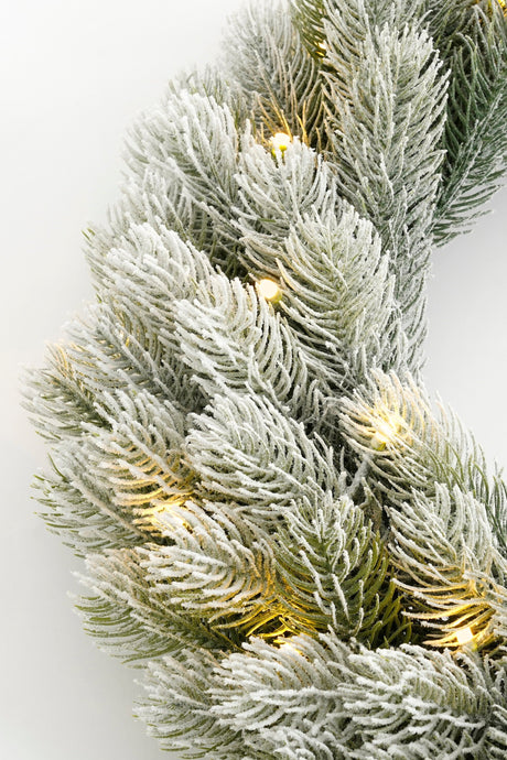 Black Box Trees Nagoya krans led groen frosted 30L TIPS 126 battery operated en timer - h12xd60cm - maximondo