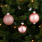 Mica Decorations Bal glas roze 26 stuks - d7cm