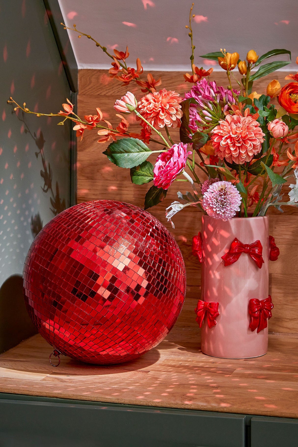 Mica Decorations Ornament spiegel bal rood - d30cm