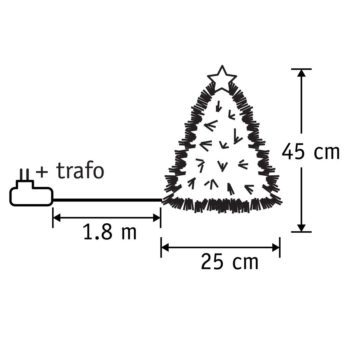 Luca Lighting Mercury boom fibre optic groen warm wit 50led 8 function controller - h45xd25cm
