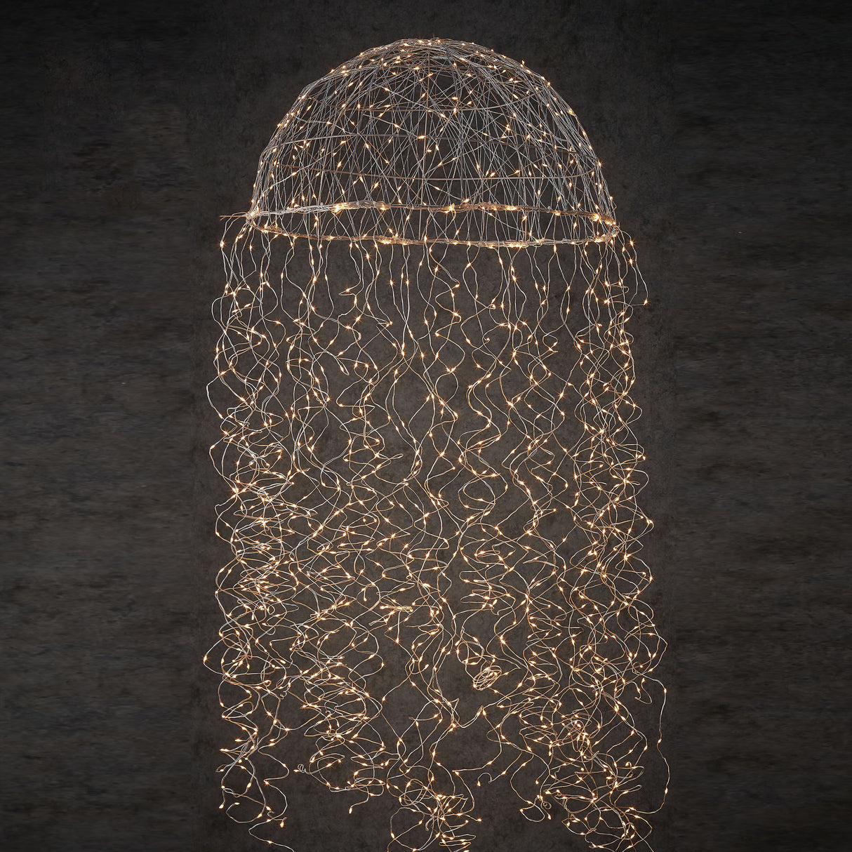 Luca Lighting Kroonluchter kwal zilver warm wit 1280led IP44 - l200xd60cm