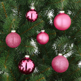 House of Seasons Bal glas fuchsia 26 stuks - d7cm - maximondo