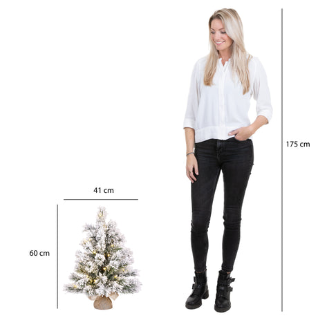 Black Box Trees Dinsmore kerstboom w burlap led werkt op batterijen groen frosted 20L TIPS 56 - h60xd50cm