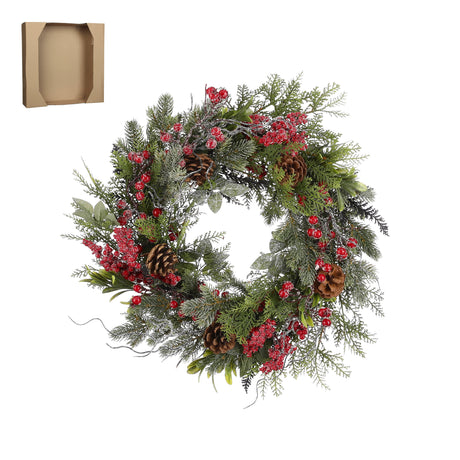 House of Seasons Randell krans rood - h12xd50cm - maximondo