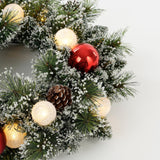 Black Box Trees Kaprun krans groen frosted rood 10L TIPS 88 battery operated en timer - h10xd45cm - maximondo