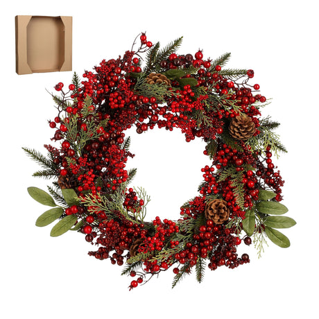 House of Seasons Barney krans groen - h12xd50cm - maximondo