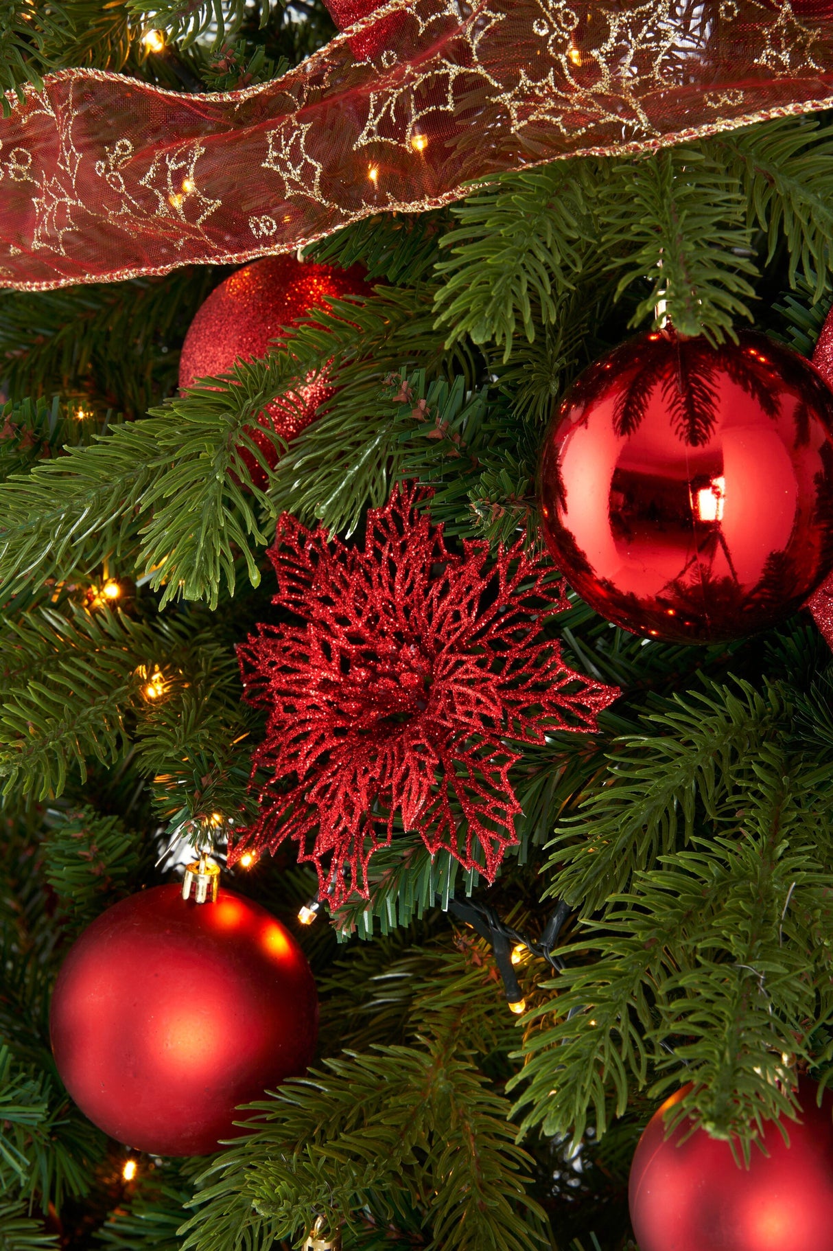 House of Seasons Boom decoratie set onbreekbaar rood 100 stuks - maximondo