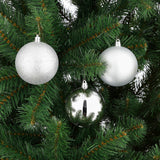 House of Seasons Boom decoratie onbreekbaar zilver 46 stuks - d4 d6 d8cm - maximondo