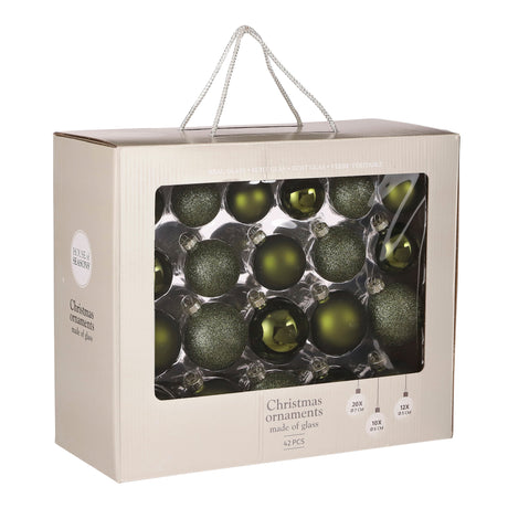 House of Seasons Bal glas d.groen 42 stuks - maximondo